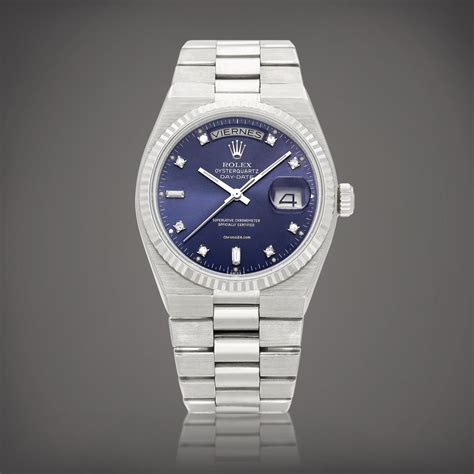 rolex oysterquartz day date white gold|original box for rolex oysterquartz.